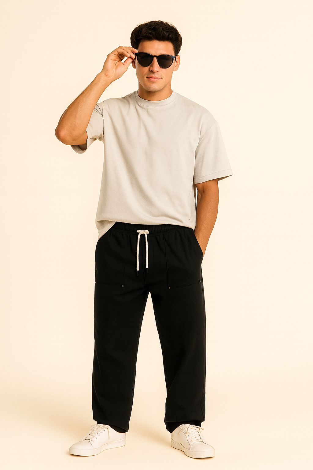 URBXN Black Relaxed Fit Joggers – Premium Streetwear Men’s Sweatpants with Drawstring Waist