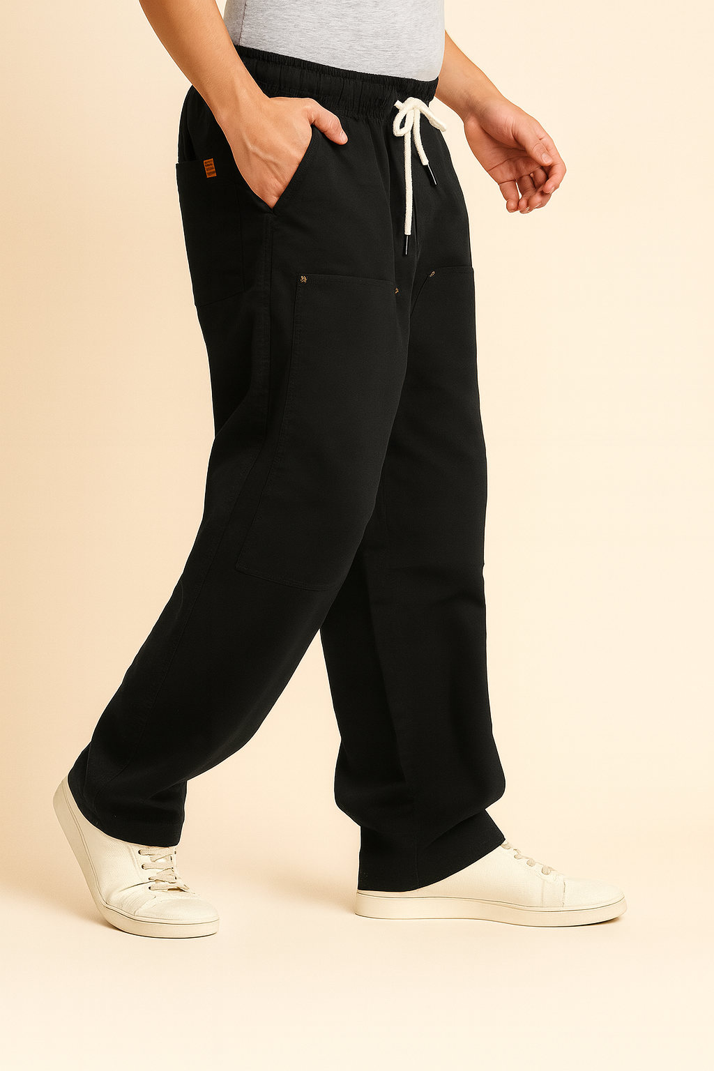 URBXN Black Relaxed Fit Joggers – Premium Streetwear Men’s Sweatpants with Drawstring Waist