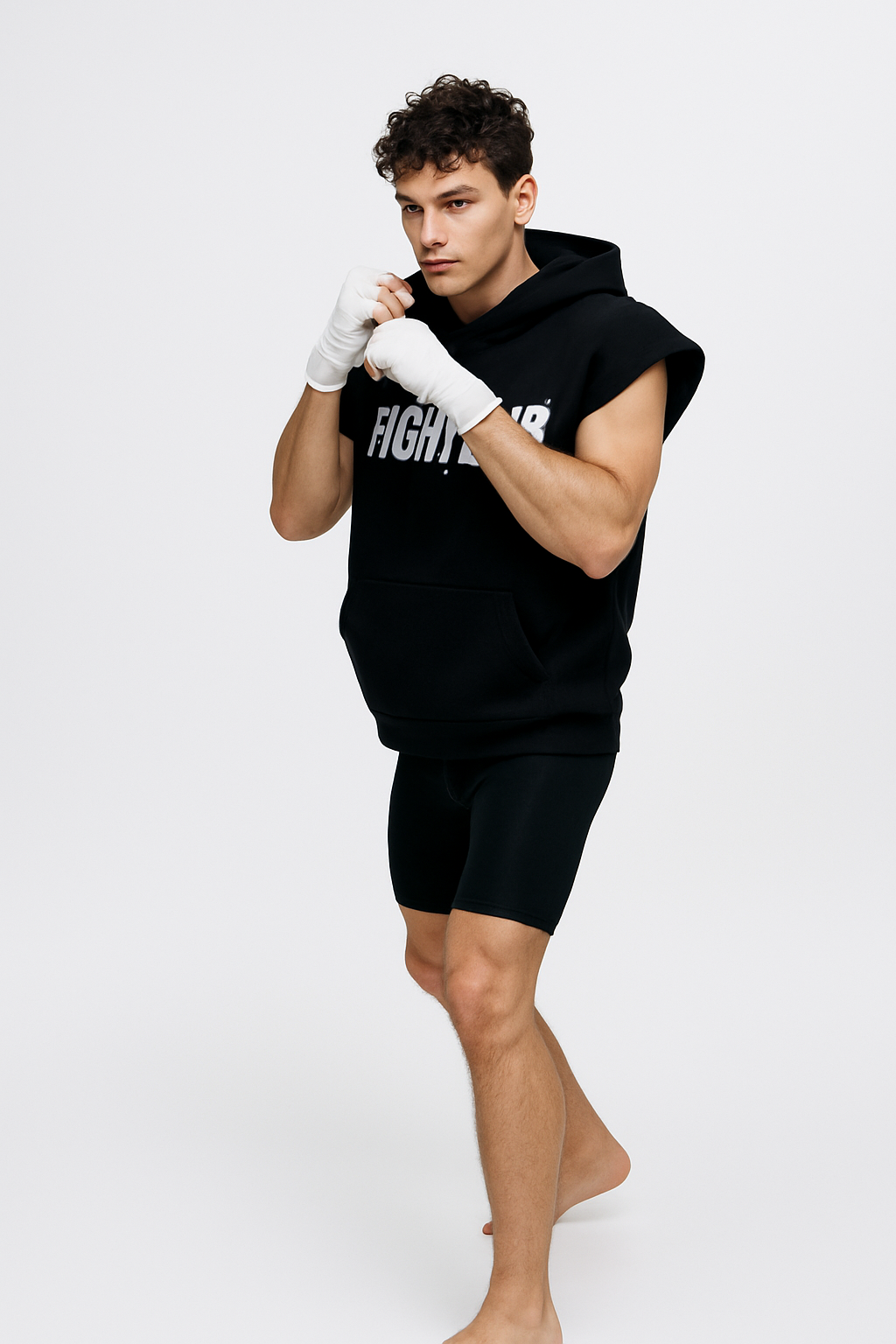 Fight Club Sleeveless Hoodie – Black Muscle Tank for Training & Streetwear