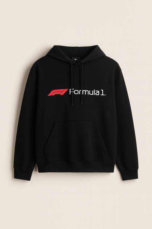 URBXN™ Formula 1 Black Hoodie – Official F1 Streetwear Sweatshirt
