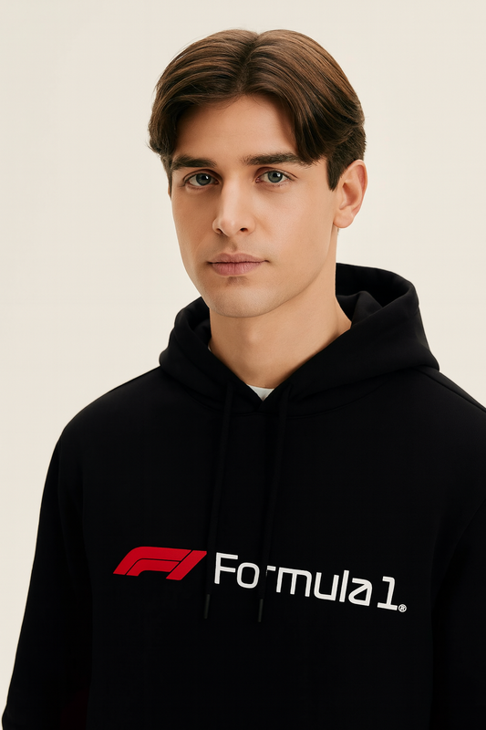 URBXN™ Formula 1 Black Hoodie – Official F1 Streetwear Sweatshirt