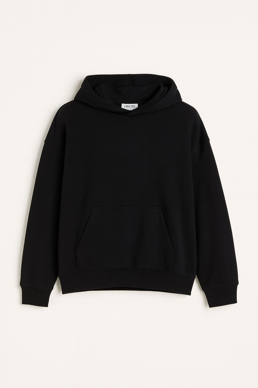 URBXN™ Classic Black Hoodie – Minimalist Streetwear Pullover
