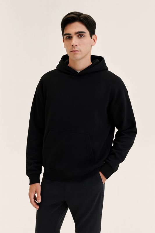 URBXN™ Classic Black Hoodie – Minimalist Streetwear Pullover