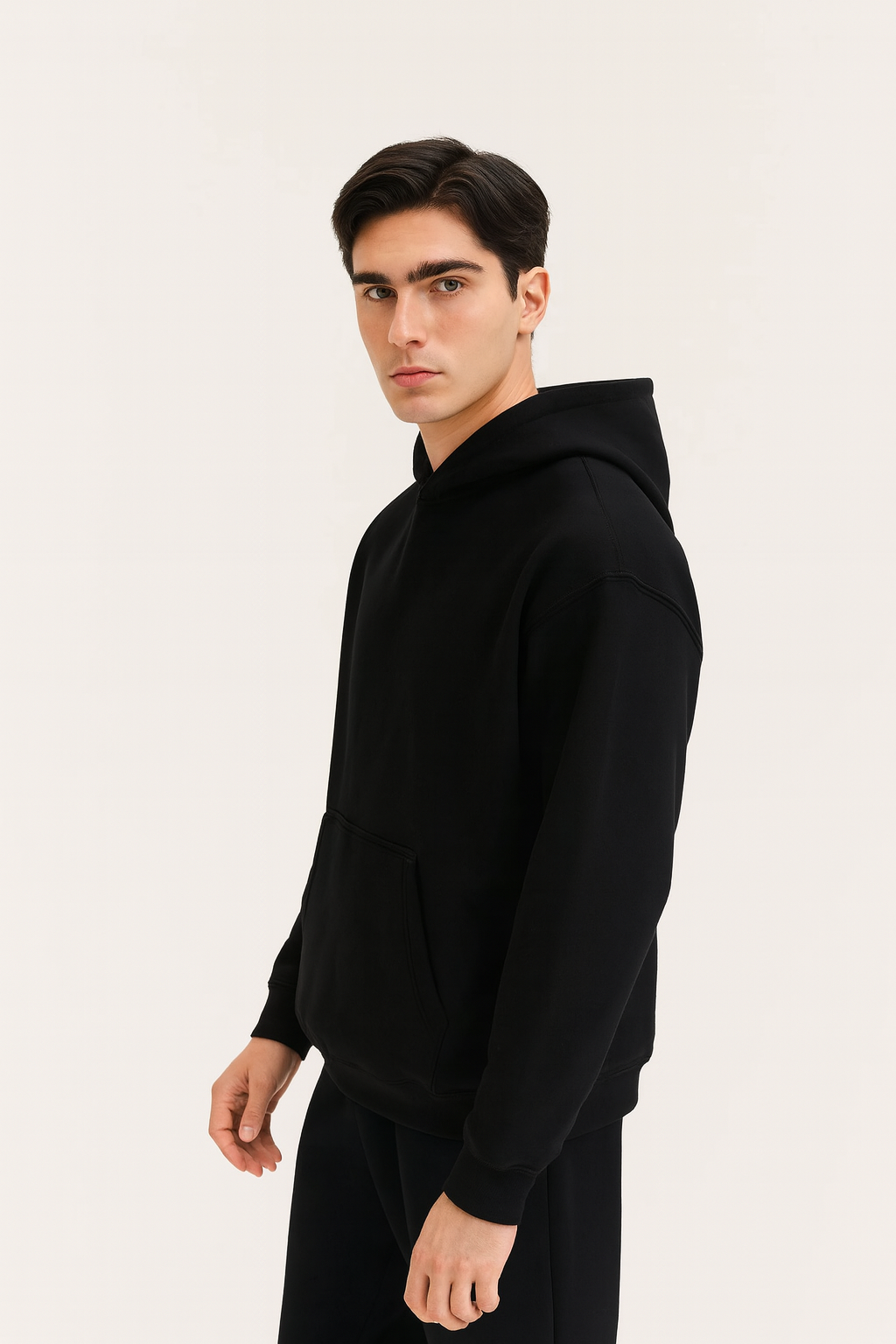 URBXN™ Classic Black Hoodie – Minimalist Streetwear Pullover