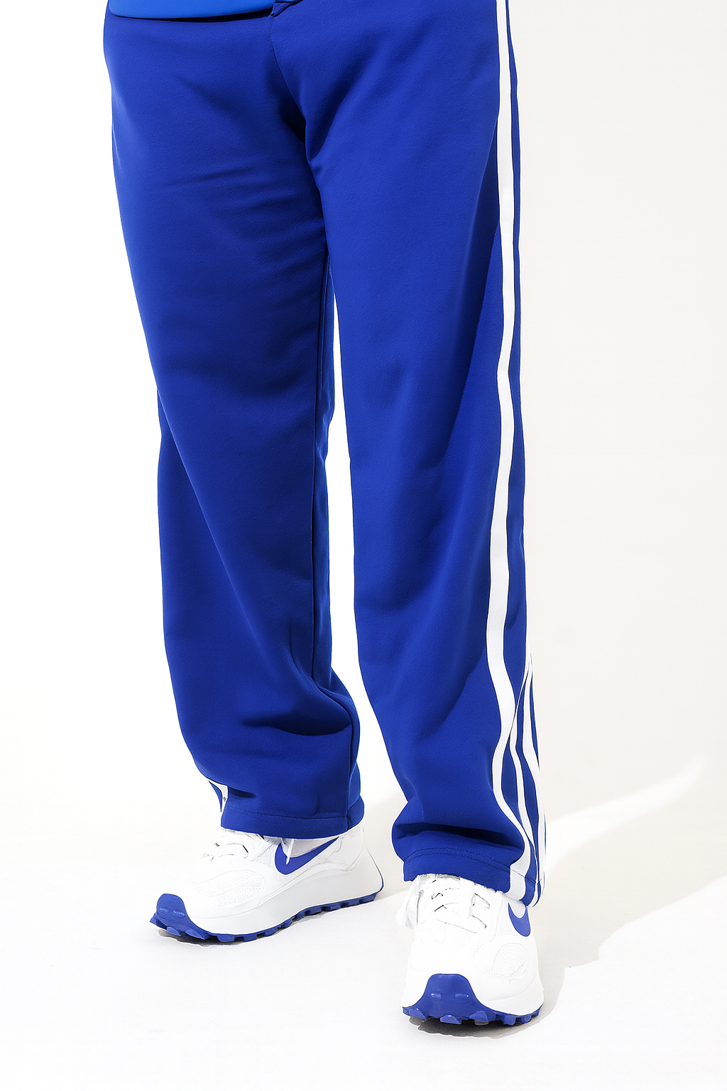 URBXN Royal Blue Track Pants – Classic 3-Stripe Streetwear Joggers