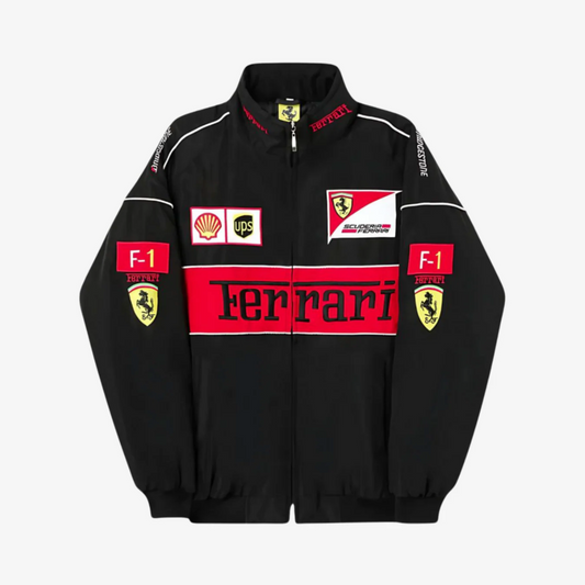 Ferrari Track Jacket – Black Red White | URBXN Streetwear