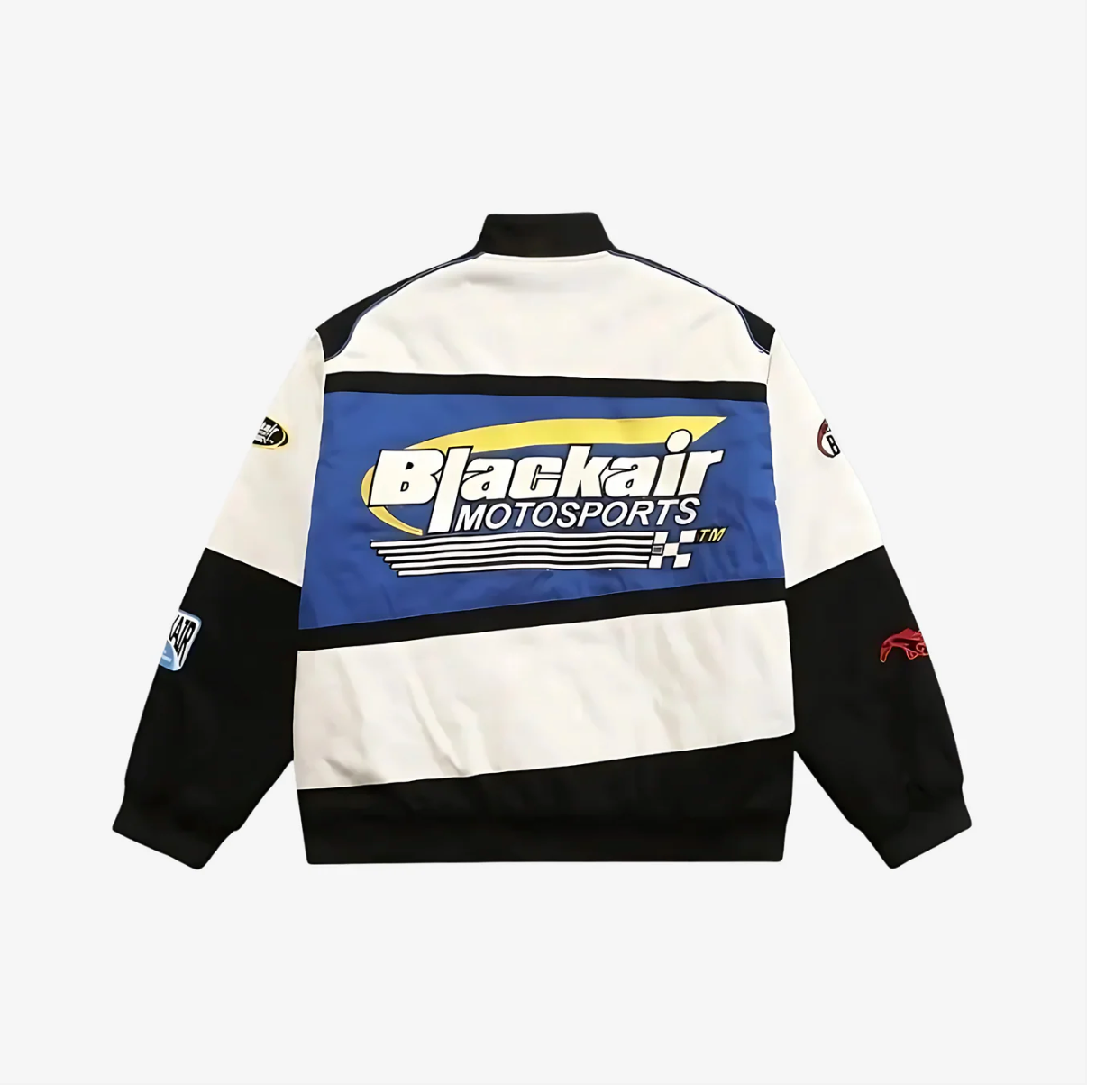 Blue & White Racing Varsity Jacket – Streetwear Motorsport Bomber