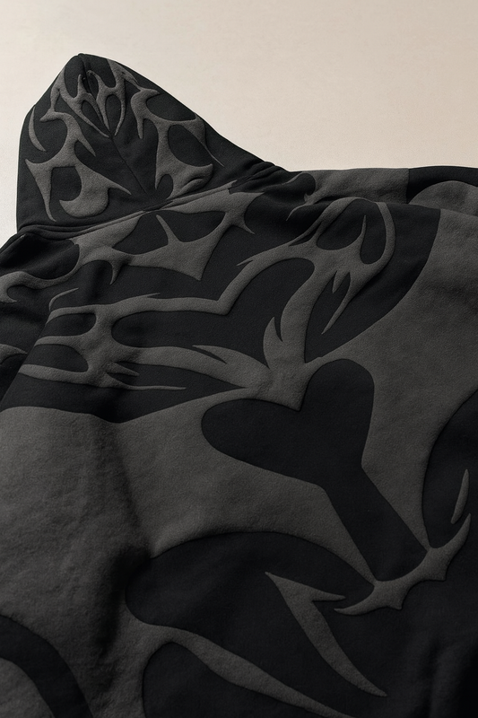 URBXN™ Tribal Depth Hoodie – Gothic Streetwear Oversized Hoodie