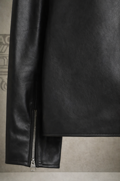 URBXN Black Street Leather Jacket — Premium Cropped Fit