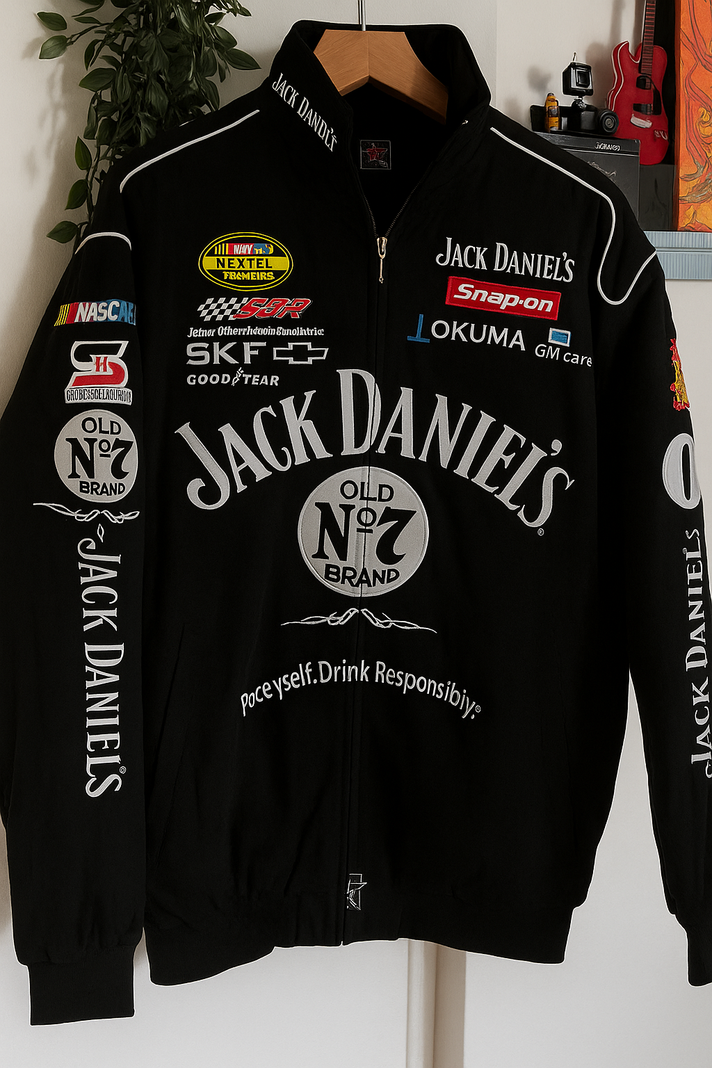 Jack Daniel’s Racing Bomber Jacket – Black Varsity Streetwear