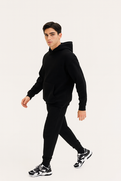 URBXN™ Classic Black Hoodie – Minimalist Streetwear Pullover