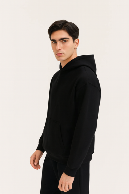 URBXN™ Classic Black Hoodie – Minimalist Streetwear Pullover
