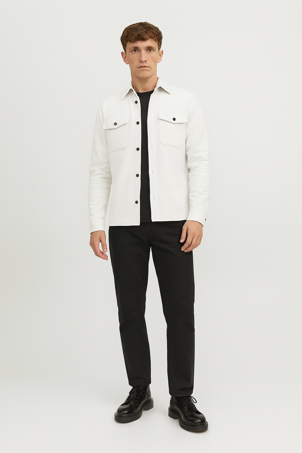 Minimalist White Overshirt Jacket – Casual Streetwear Layer