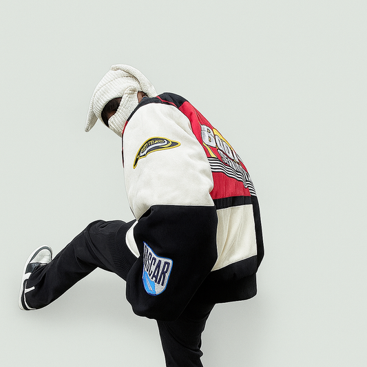 Blackair Racing Jacket – Red, White & Black Motorsport Bomber