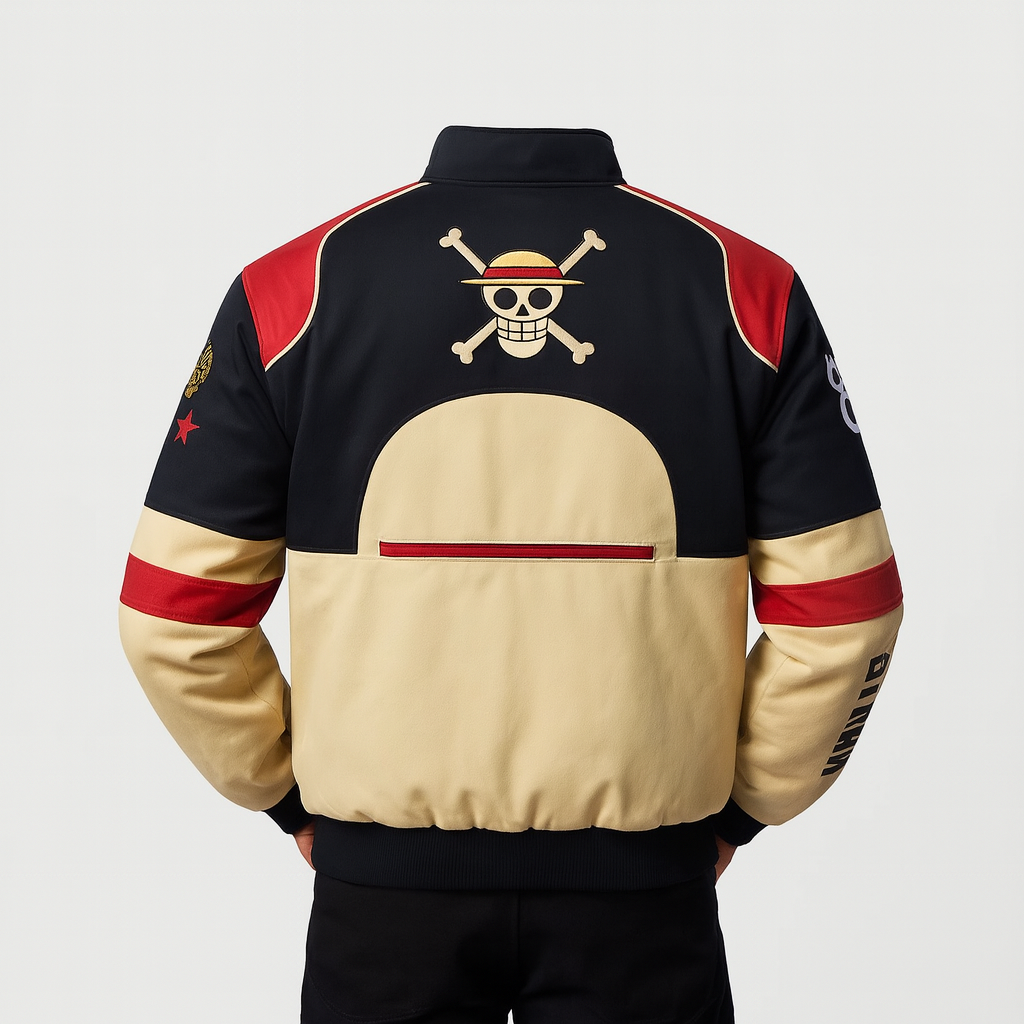 Straw Hats Racing Jacket – Anime Bomber Streetwear (One Piece Inspired)