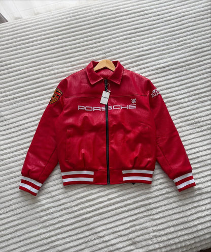 Red Porsche Varsity Jacket – Limited Edition Streetwear