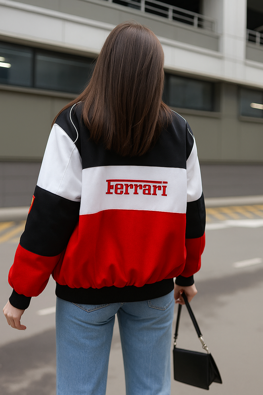 Ferrari Racing Jacket – Black Red White | URBXN
