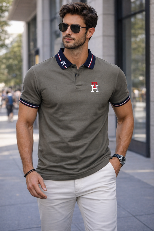URBXN Olive Green Polo T-Shirt for Men – Premium Cotton | Slim Fit | Breathable Summer Wear