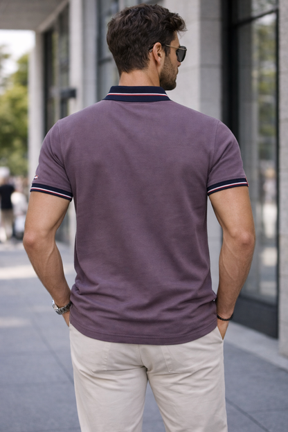 URBXN Mauve Purple Polo T-Shirt for Men – Premium Cotton | Slim Fit | Breathable Summer Wear