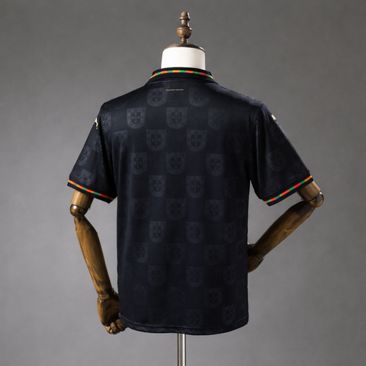 URBXN Black Portugal Premium Polo T-Shirt | Textured Streetwear Tee